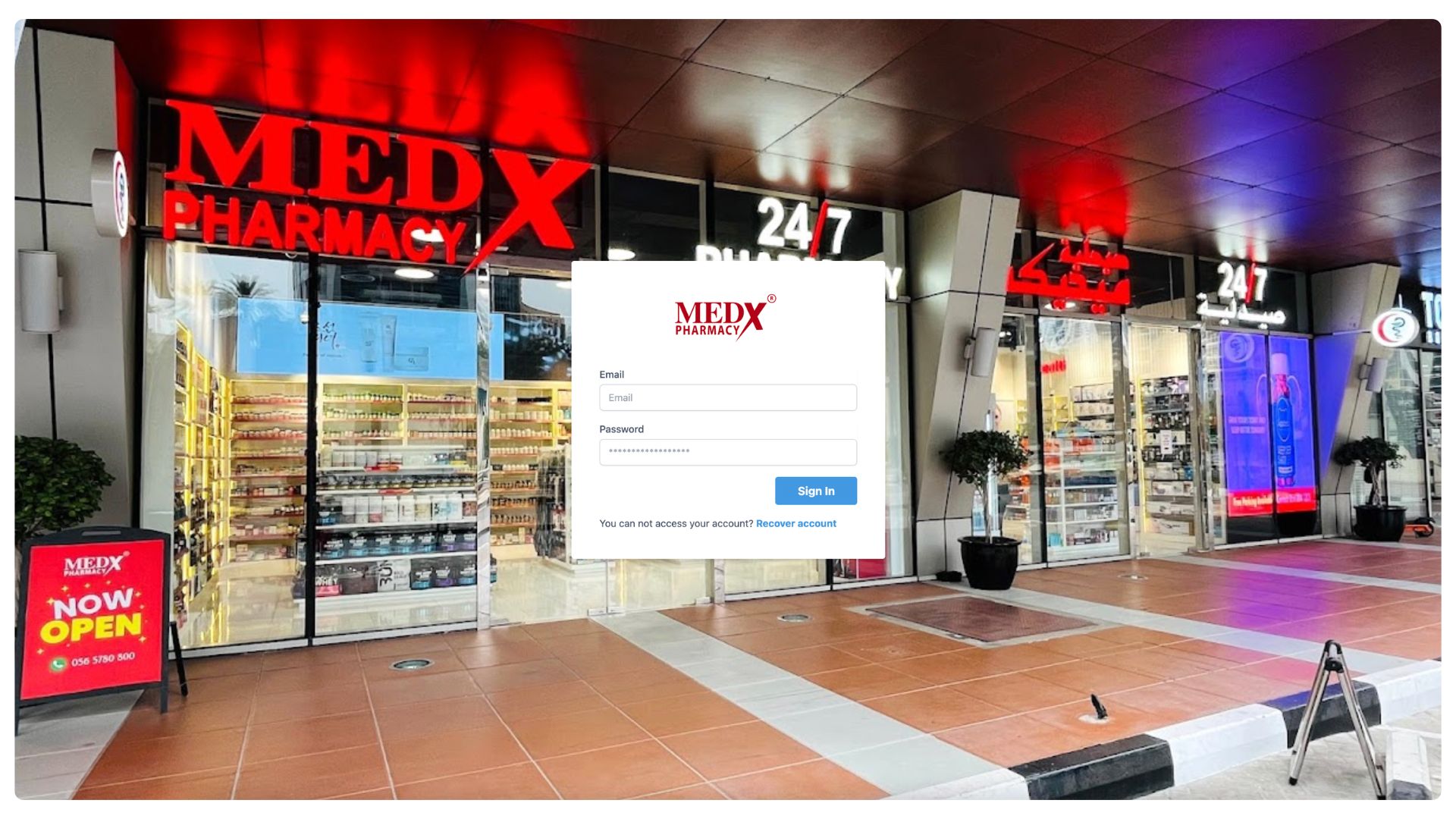 Medx Internal Tickting System - Login Page